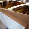 Sanded fins smooth on back of boat