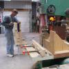 Milling down board to make new structural pieces. Making a keel and 2 stringers, one one each side of the keel 